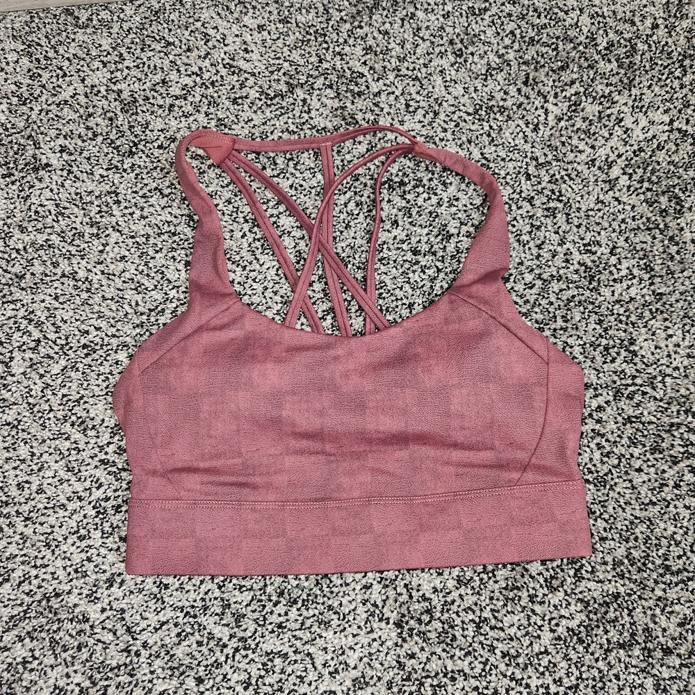 Zyia Light N Tight Strappy Back Bra Brick Full Grain Red Burgundy Women S Padded